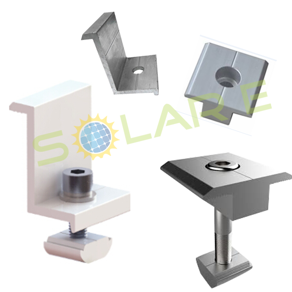 Phụ kiện Pin mặt trời - Kẹp biên - Kẹp giữa - ray nhôm