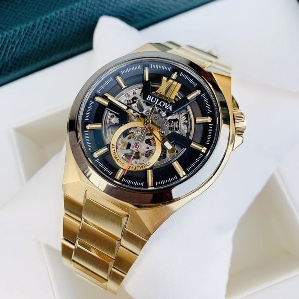 Bulova Automatic Gunmetal Skeleton 98A178 Đồng Hồ Nam – PhongWatch - Main Image