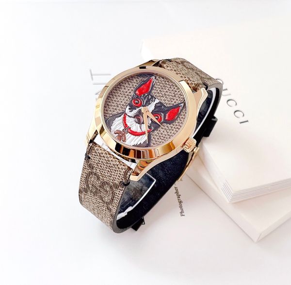 Gucci G-Timeless Quartz Dog Bull Canvas Dial YA1264056 