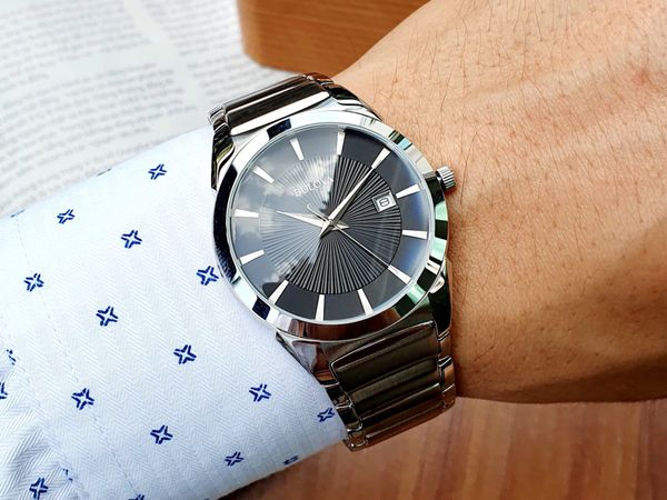 bulova dress classic stainless steel watch 96b149 men Bulova Men's 96B149 Dress Stainless Steel Watch