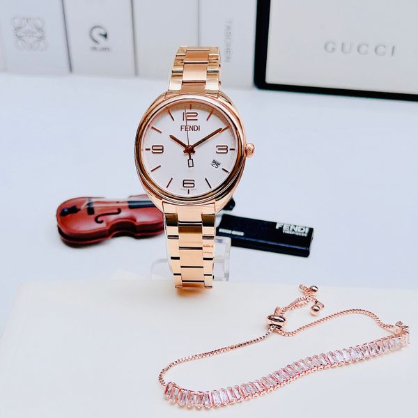 Fendi Momento F211534000 Rose Gold 34mm Đồng Hồ Nữ – PhongWatch
