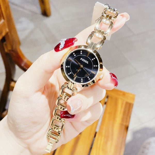 Fossil Quartz BQ3925 Kerrigan Three-Hand Gold-Tone Stainless