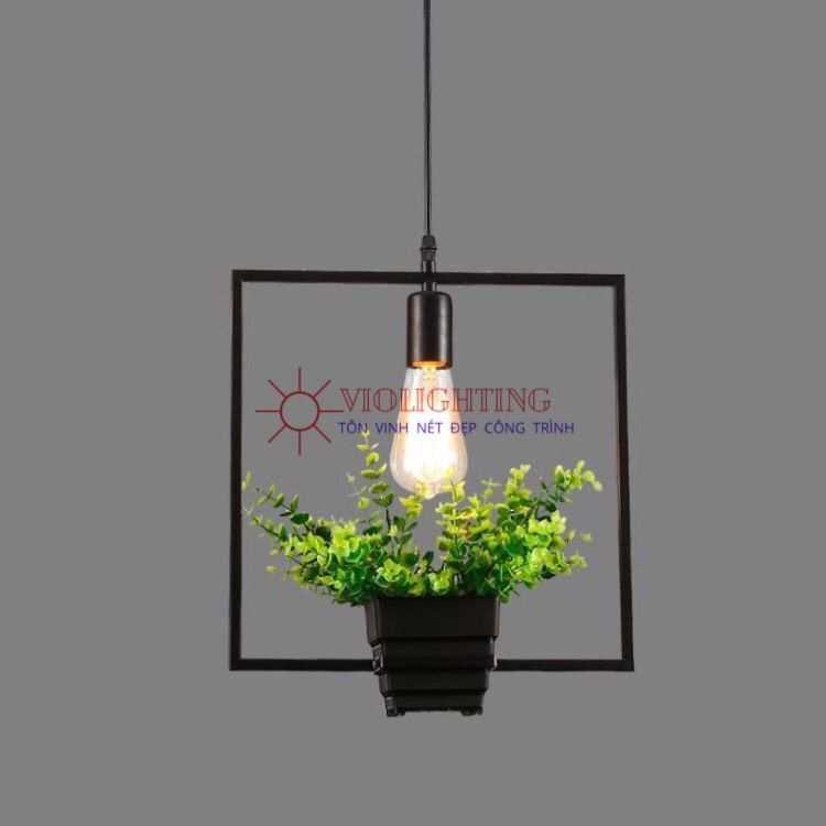 Đèn thả decor - khung sắt, trồng cây giá rẻ TDC-23