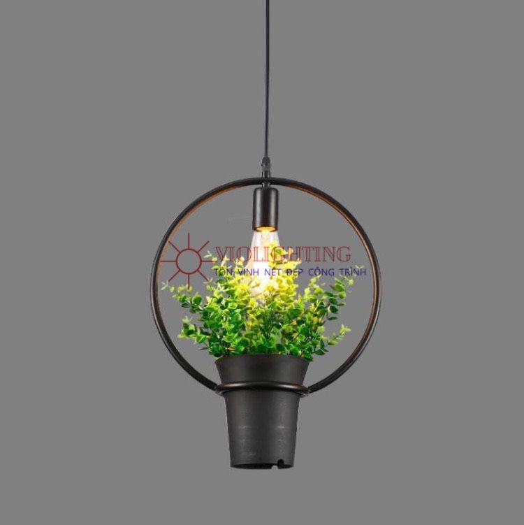 Đèn thả decor - khung sắt, trồng cây giá rẻ TDC-23