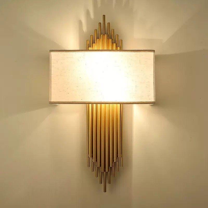 Đèn gắn tường decor,  chao vải phối kim loại thiết kế nghệ thuật  VDC-530