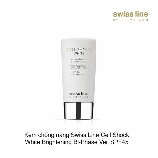Kem chống nắng Swiss Line Cell Shock White Brightening Bi-Phase Veil SPF45 150ml (Hộp)