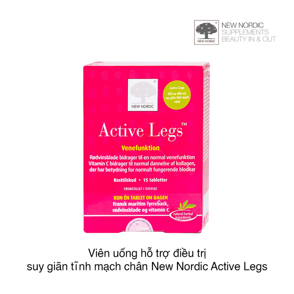 Viên uống hỗ trợ điều trị Viên uống hỗ trợ điều trị suy giãn tĩnh mạch chân New Nordic Active Legs (15 viên) (Hộp)