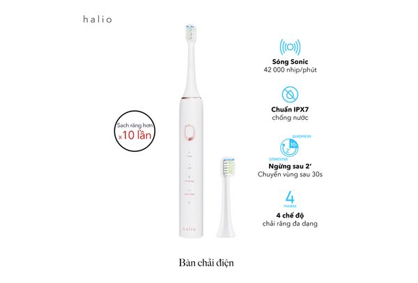 Bàn chải điện làm sạch sâu Halio Sonic Smartclean Electric Toothbrush (Hộp)