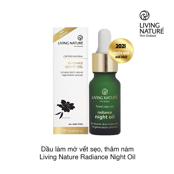 Dầu dưỡng làm mờ sẹo, thâm nám Living Nature Radiance Night Oil 18ml (Hộp)