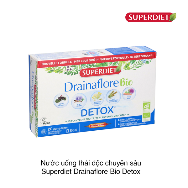 Nước uống thải độc chuyên sâu Superdiet Drainaflore Bio Detox