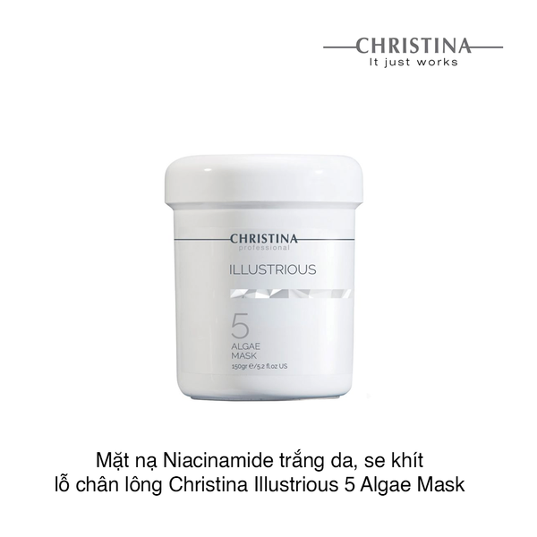 Mặt nạ Niacinamide trắng da, se khít lỗ chân lông Christina Illustrious 5 Algae Mask 150g (Hộp)
