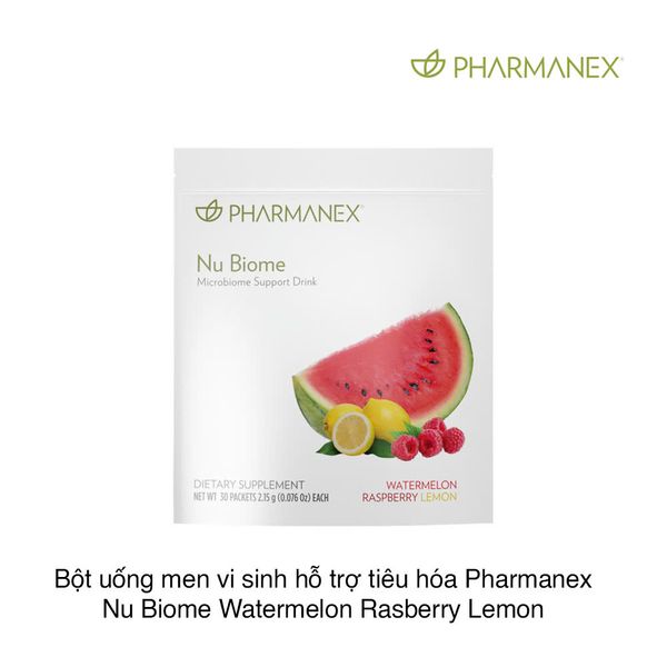 Bột uống men vi sinh hỗ trợ tiêu hóa Pharmanex Nu Biome Microbiome Support Watermelon Rasberry Lemon (30 gói)