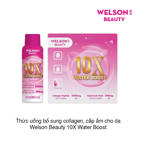 Thức uống bổ sung collagen, cấp ẩm cho da Welson Beauty 10X Water Boost (50ml x 6 chai)