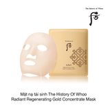 Mặt nạ tinh chất vàng sâm núi tái sinh The History Of Whoo Radiant Regenerating Gold Concentrate Mask (30ml x 1 miếng) (Hộp)