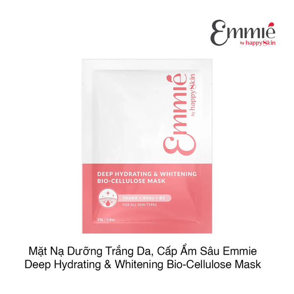 Mặt nạ dưỡng trắng da, cấp ẩm sâu Emmie Deep Hydrating & Whitening Bio-Cellulose Mask (10 miếng)