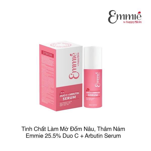 Tinh chất làm mờ đốm nâu, thâm nám Emmie 25.5% Duo C + Arbutin Serum 30ml (Hộp)