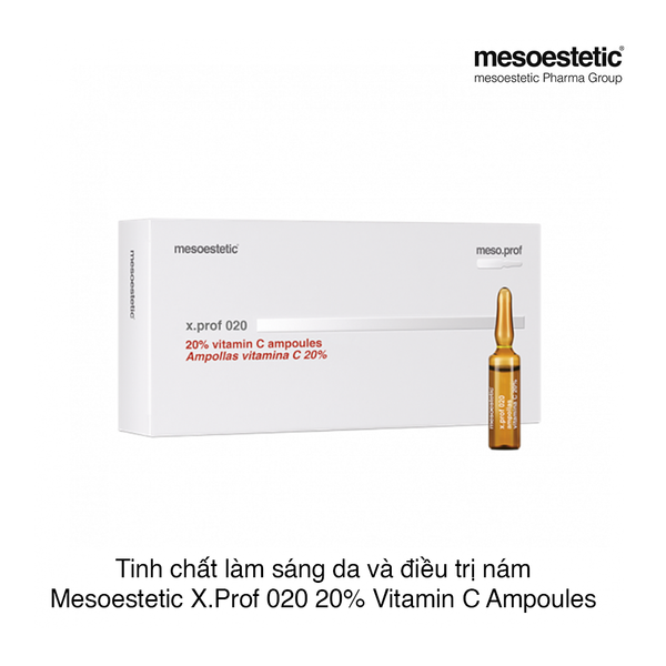 Tinh chất làm sáng da và điều trị nám Mesoestetic X.Prof 020 20% Vitamin C Ampoules (5m x 20 ống) (Hộp)