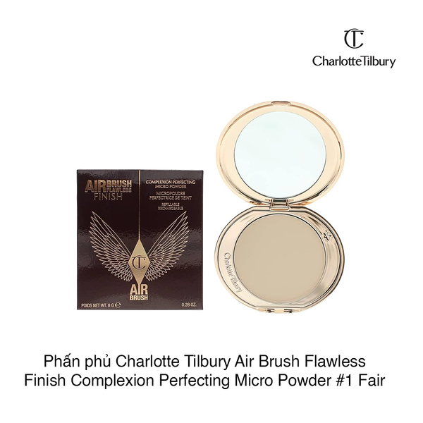 Phấn phủ Charlotte Tilbury Air Brush Flawless Finish Complexion Perfecting Micro Powder 8g #1 Fair (Hộp)