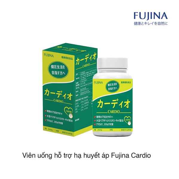 Viên uống hỗ trợ hạ huyết áp Fujina Cardio (80 viên)