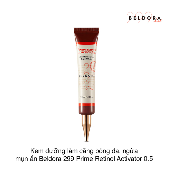 Kem dưỡng làm căng bóng da, ngừa mụn ẩn Beldora 299 Prime Retinol Activator 0.5 35ml