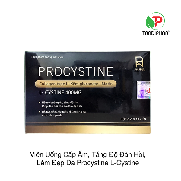 Viên Uống Cấp Ẩm, Tăng Độ Đàn Hồi, Làm Đẹp Da Procystine L-Cystine 400mg 6 vỉ x 10 viên