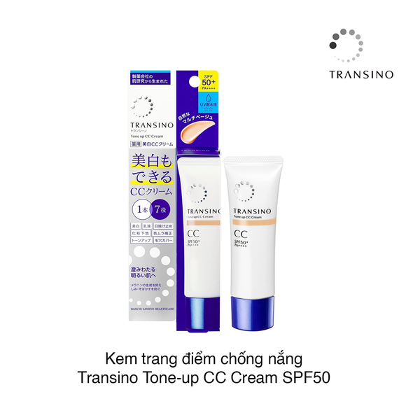 Kem trang điểm chống nắng Transino Tone-up CC Cream SPF50 30g (Hộp)
