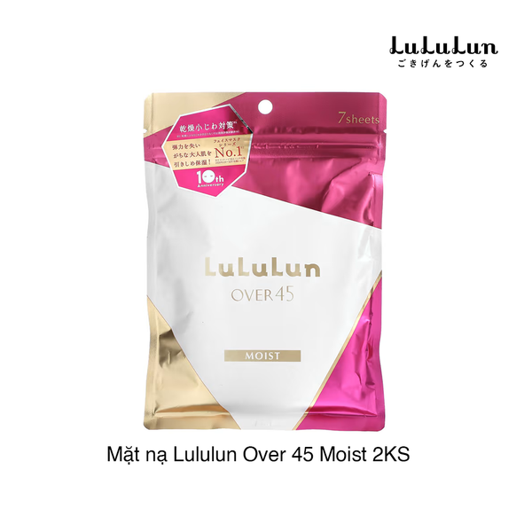 Mặt nạ Lululun Over 45 Moist 2KS - Đỏ trắng 7 miếng