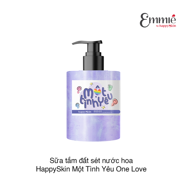 Sữa tắm đất sét nước hoa HappySkin Một Tình Yêu One Love 500ml (Tím) (Chai)