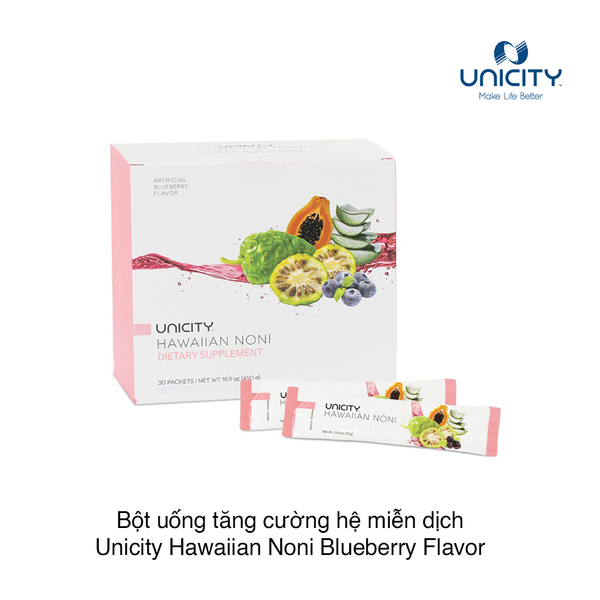 Bột uống tăng cường hệ miễn dịch Unicity Hawaiian Noni Blueberry Flavor (15g x 30 gói)