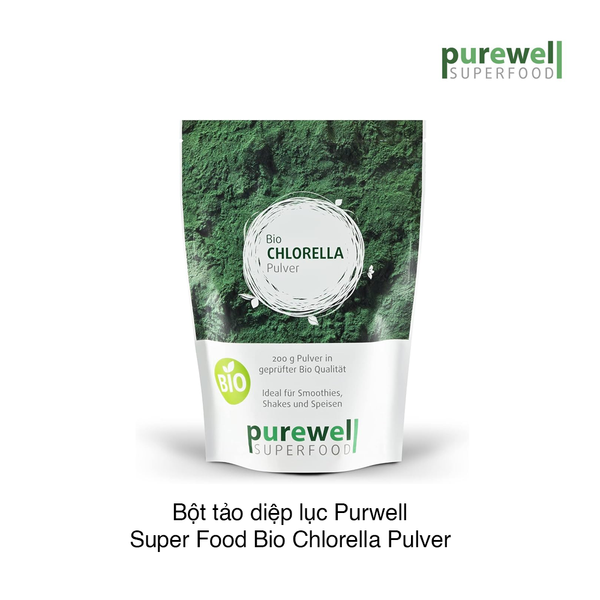 Bột tảo diệp lục Purwell Super Food Bio Chlorella Pulver 200g