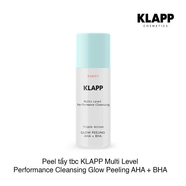 Peel tẩy tbc, thông thoáng lcl, căng bóng da KLAPP Multi Level Performance Cleansing Glow Peeling AHA + BHA 30ml