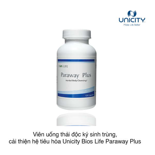 Viên uống thải độc ký sinh trùng, cải thiện hệ tiêu hóa Unicity Bios Life Paraway Plus (120 viên)