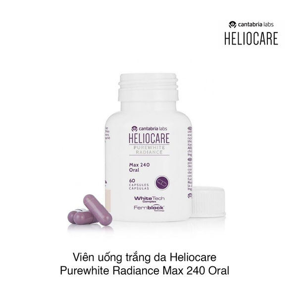 Viên uống trắng da Heliocare Purewhite Radiance Max 240 Oral (60 viên)