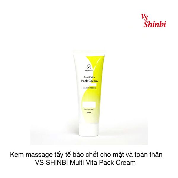 Kem massage tẩy tế bào chết cho mặt và toàn thân VS SHINBI Multi Vita Pack Cream 100ml