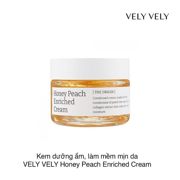Kem dưỡng ẩm, làm mềm mịn da VELY VELY Honey Peach Enriched Cream 60ml