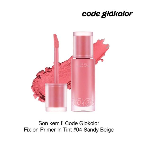Son kem lì Code Glokolor Fix-on Primer In Tint #04 Sandy Beige 4.7g