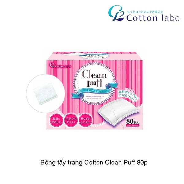 Bông tẩy trang Cotton Clean Puff 80p