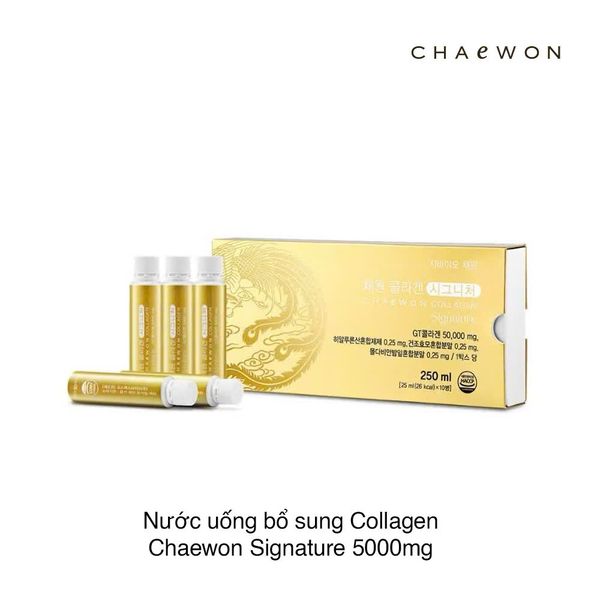Nước uống bổ sung Collagen Chaewon Signature 5000mg (25ml x 10 chai)(Vàng)