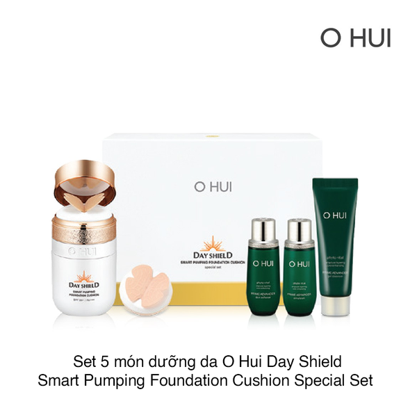 BỘ PHẤN NƯỚC TRANG ĐIỂM CHỐNG NẮNG Ohui DAY SHIELD SMART PUMPING FOUNDATION CUSHION SPECIAL SET