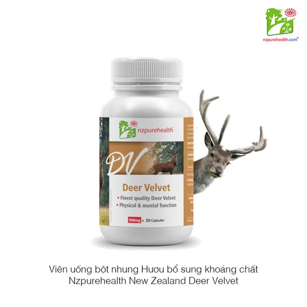 Viên uống bột nhung Hươu bổ sung khoáng chất Nzpurehealth New Zealand Deer Velvet 500mg