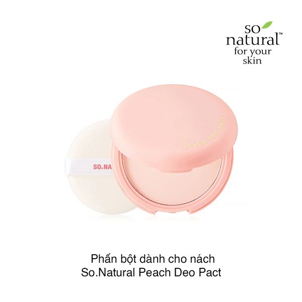 Phấn bột dành cho nách So.Natural Peach Deo Pact 10g (Hộp)