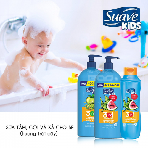 Sữa tắm, gội và xả cho bé Suave Kids 3 in 1 (hương trái cây)