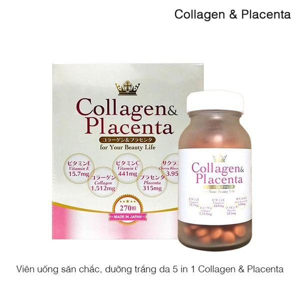 Viên uống trắng da chống lão hóa 5in1 Collagen & Placenta