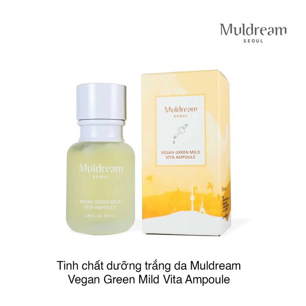 Tinh chất dưỡng trắng da Muldream Vegan Green Mild Vita Ampoule 55ml