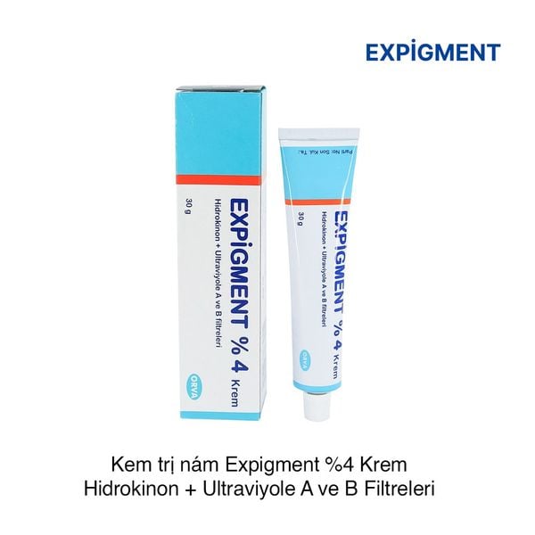 Kem trị nám Expigment %4 Krem Hidrokinon + Ultraviyole A ve B Filtreleri 30g