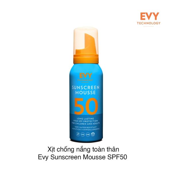 Xịt chống nắng toàn thân Evy Sunscreen Mousse SPF50 100ml