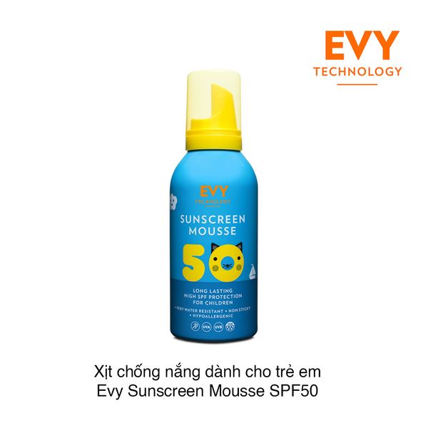 Xịt chống nắng dành cho trẻ em Evy Sunscreen Mousse SPF50 150ml