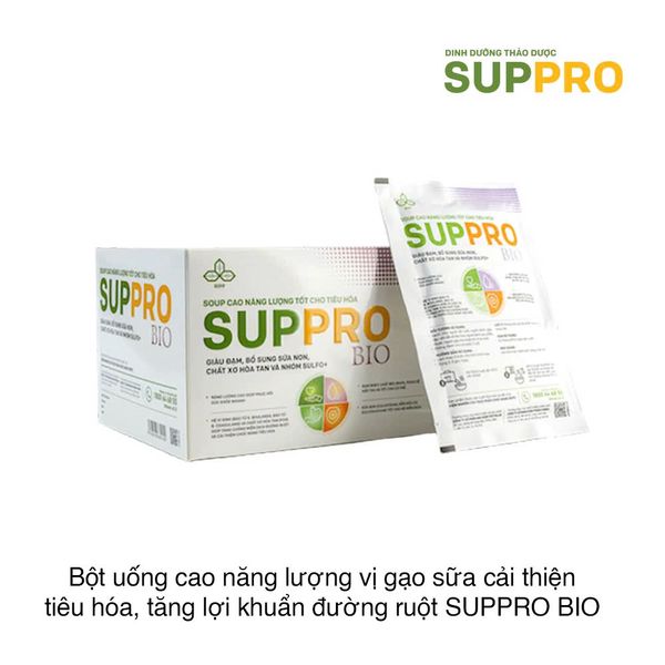 Bột uống cao năng lượng vị gạo sữa cải thiện tiêu hóa, tăng lợi khuẩn đường ruột SUPPRO BIO (30g x 12 gói)