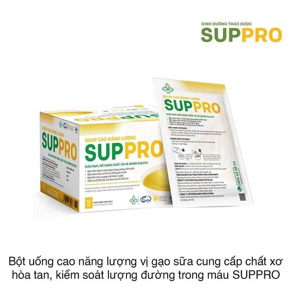 Bột uống cao năng lượng vị gạo sữa cung cấp chất xơ hòa tan, kiểm soát lượng đường trong máu SUPPRO