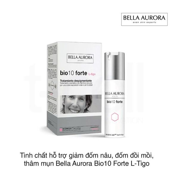 Tinh chất hỗ trợ giảm đốm nâu, đốm đồi mồi, thâm mụn Bella Aurora Bio10 Forte L-Tigo 30ml